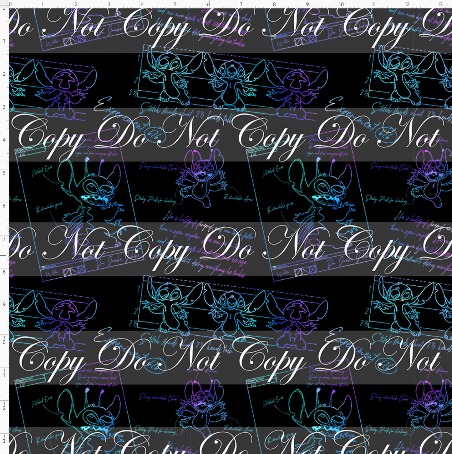 626 Doodle Disasters - Main - Blue Purple on black - regular scale