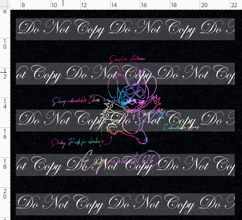 626 Doodle Disasters - Panel - Colorful on Black - individual - adult