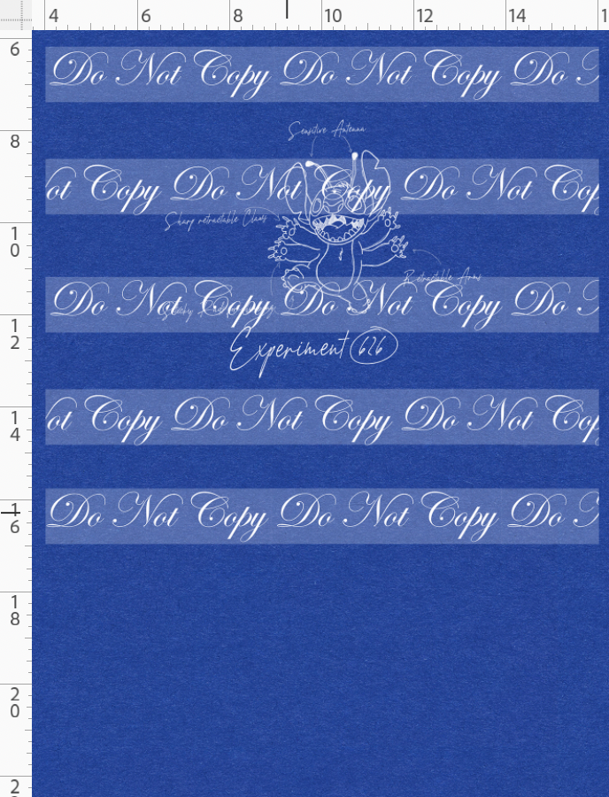626 Doodle Disasters - Panel - White on Heather Royal Blue - individual - child