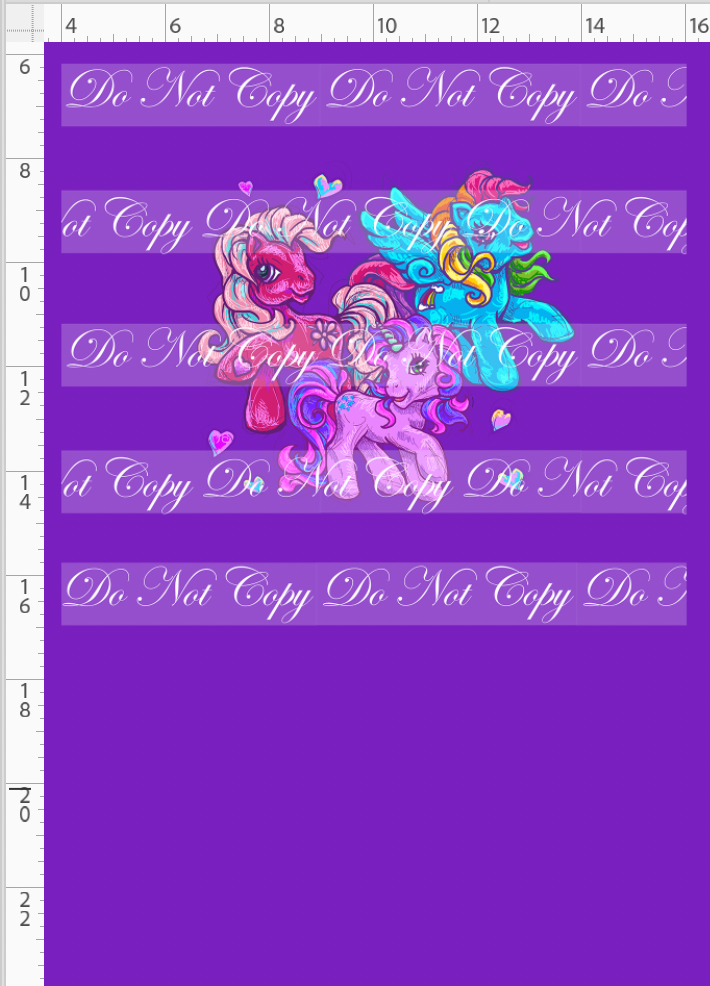 80s throwback - Ponies - Panel - Purple - Child