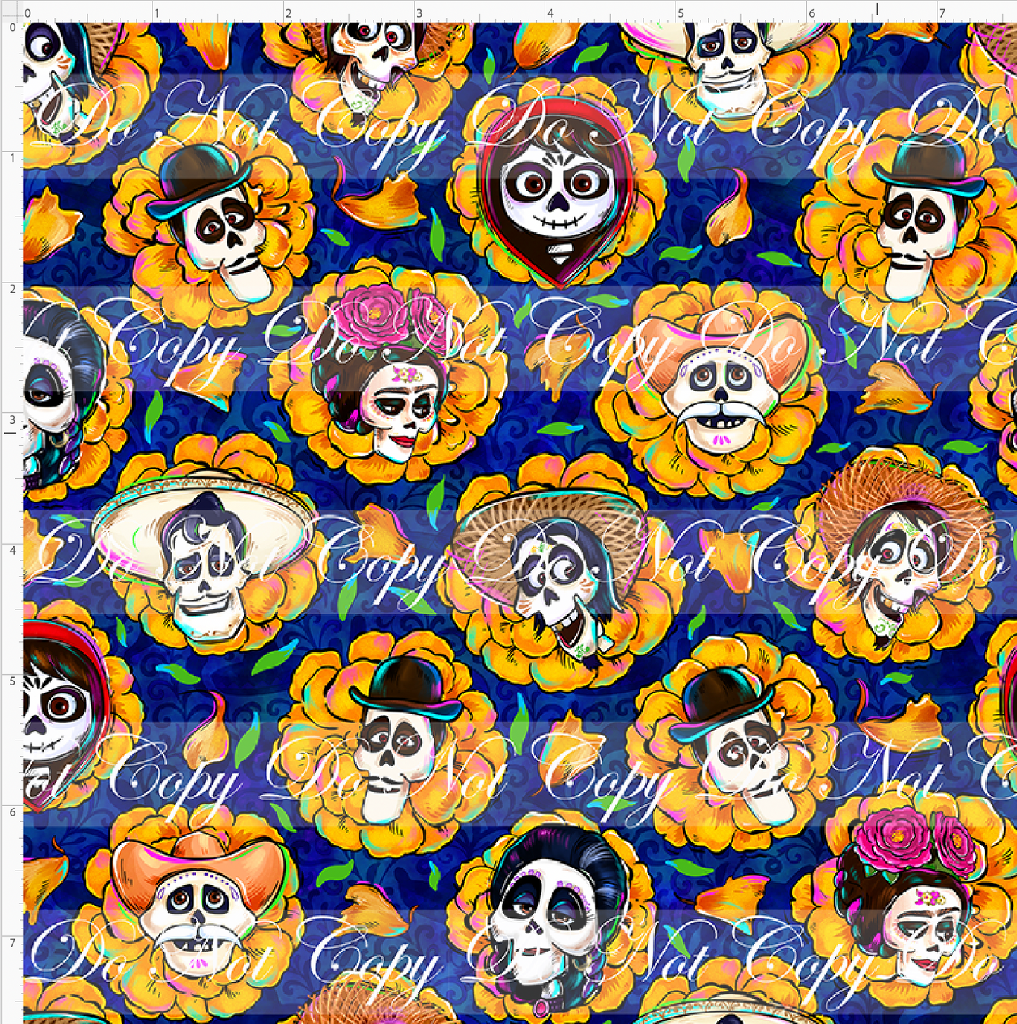 ALways Remembered - Flower faces - navy - small scale