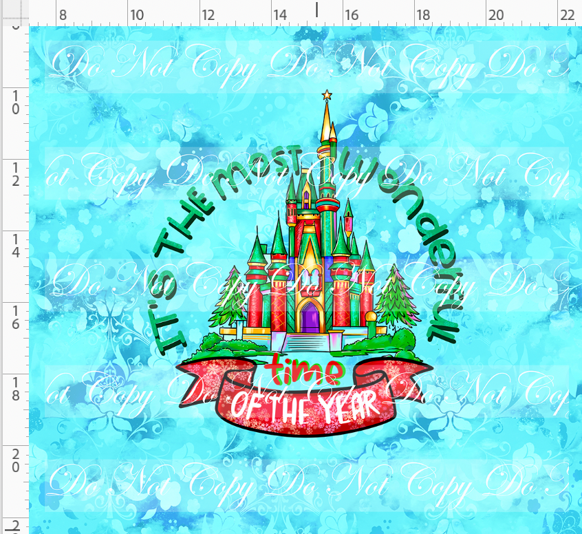 A Princess Christmas Story - panel - blue - castle - ADULT