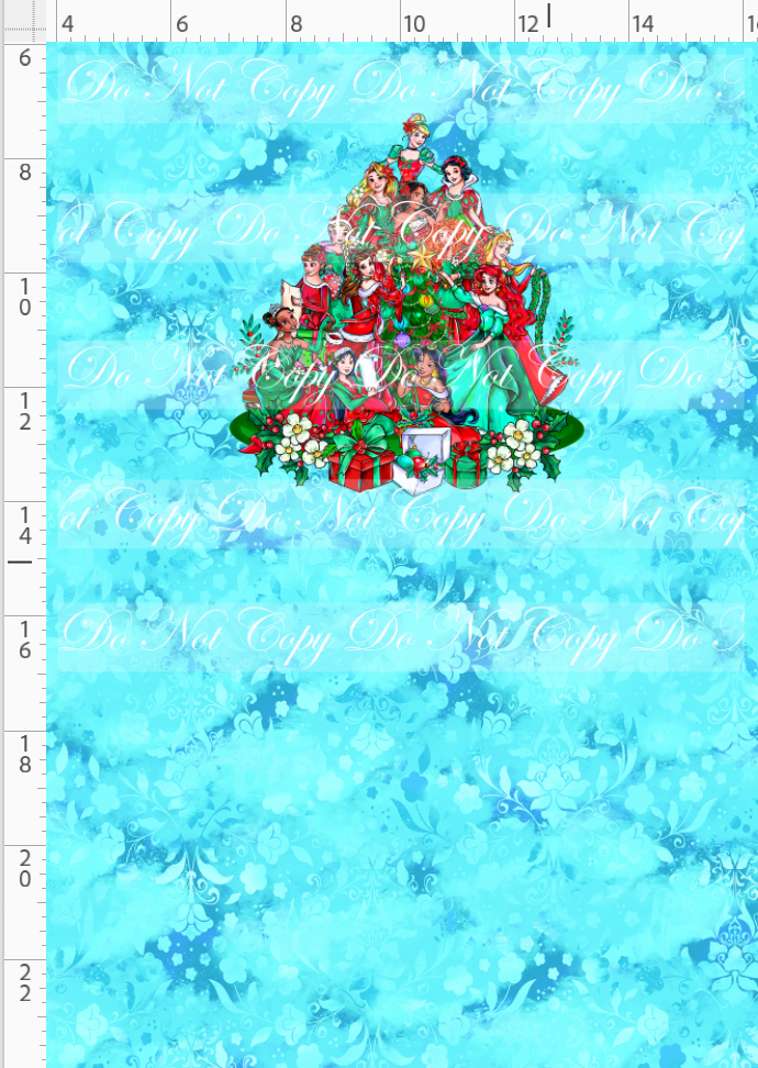 A Princess Christmas Story - panel - blue - princess tree - CHILD