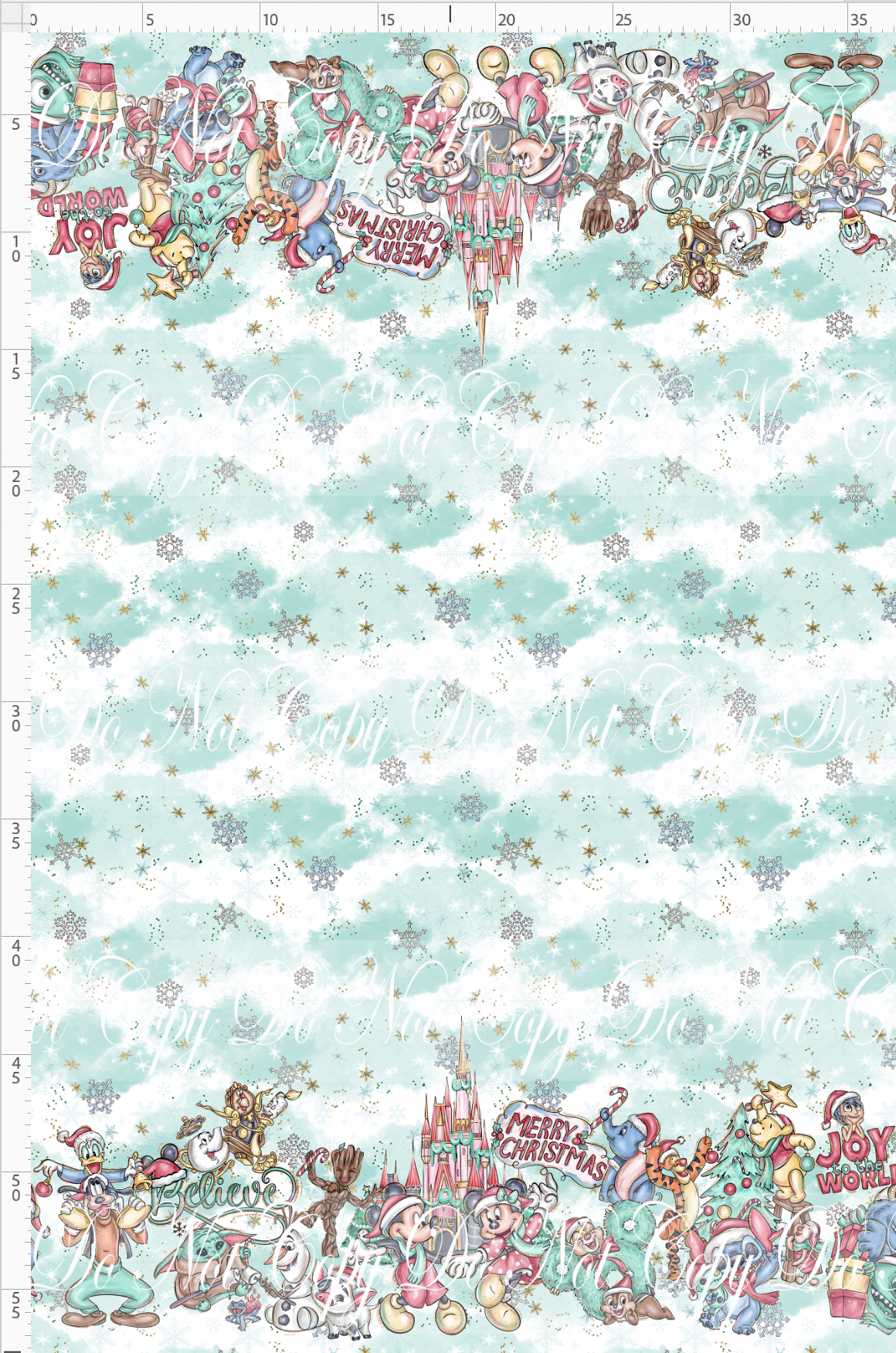 Advent Christmas Collection-double border-blue