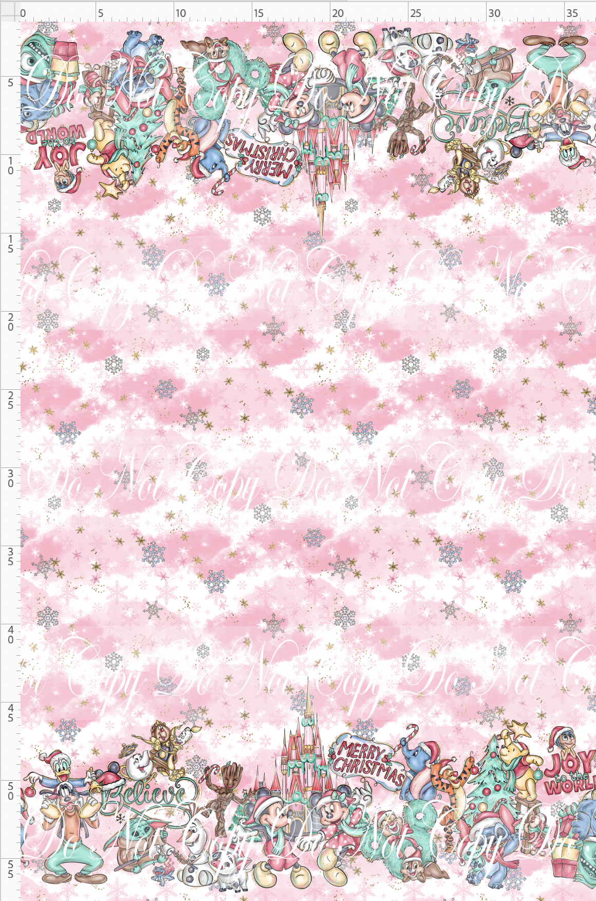 Advent Christmas Collection-double border-pink