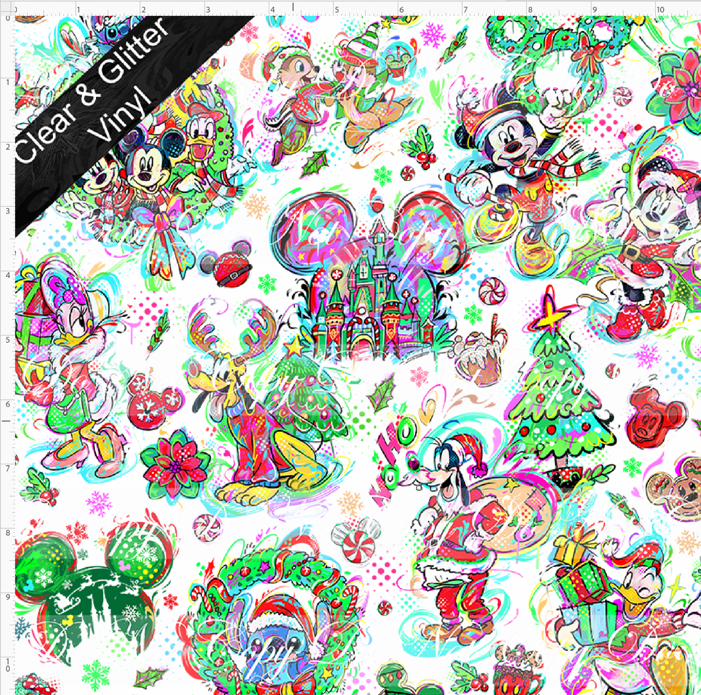 Artistic Christmas Town - Main - Regular Scale - CLEAR & GLITTER VINYL