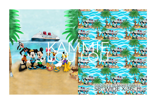 Beach Party - Childrens Blanket Panel 58W x 36H