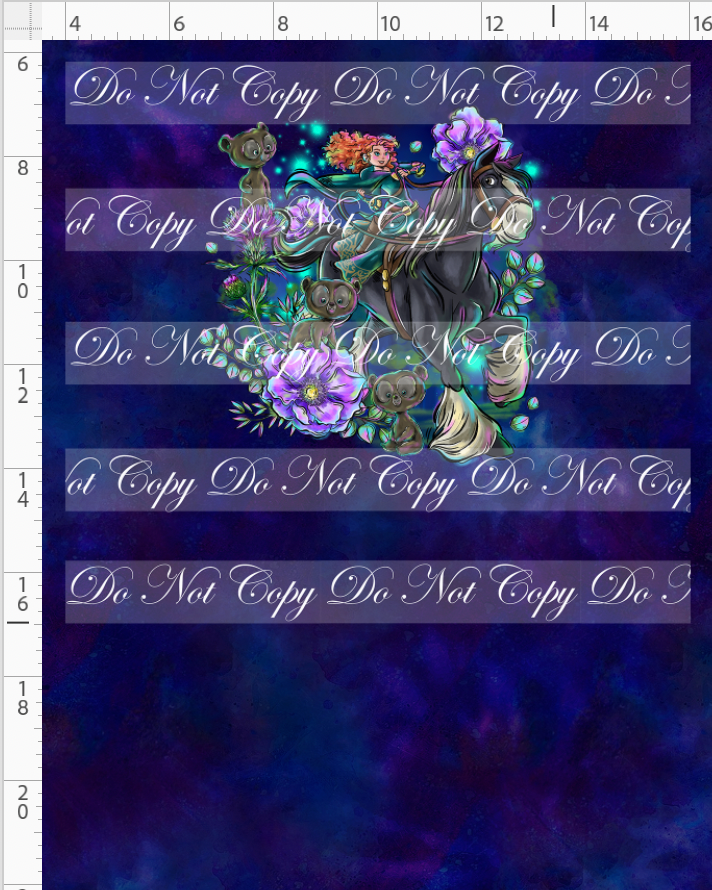 Brave at Heart - panel - navy - horse - CHILD