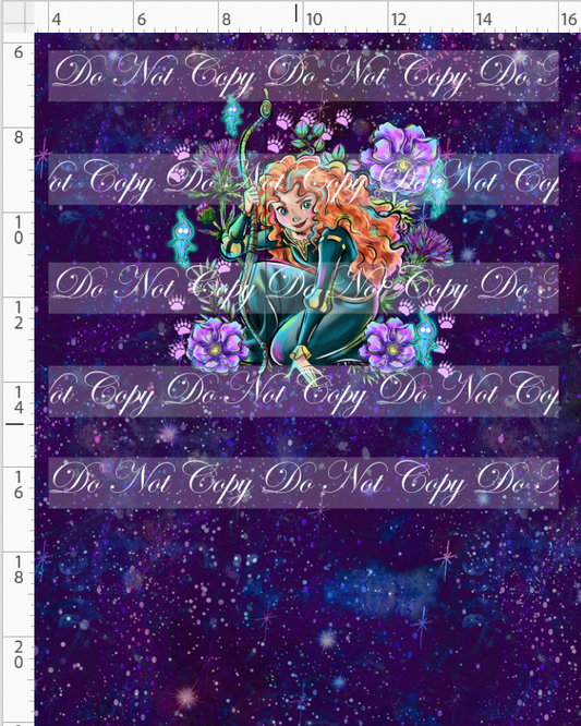 Brave at Heart - panel - purple - princess with bow - CHILD