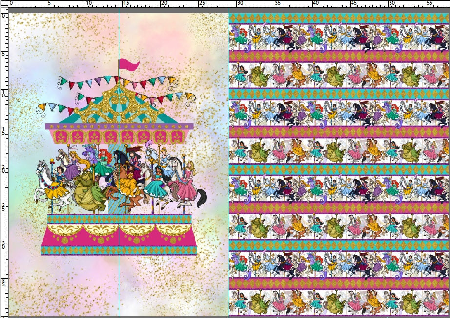 Carousel Dreams - Childrens Blanket Panel 58W x 36H