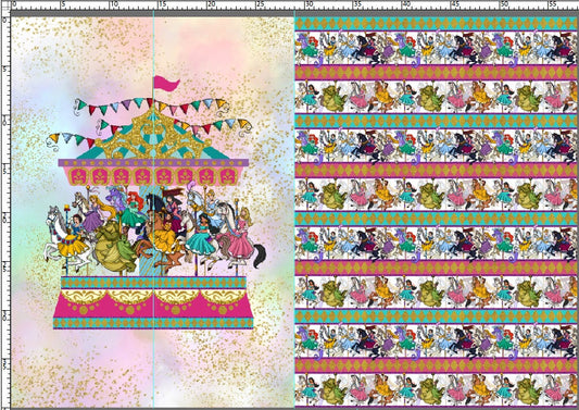 Carousel Dreams - Childrens Blanket Panel 58W x 36H