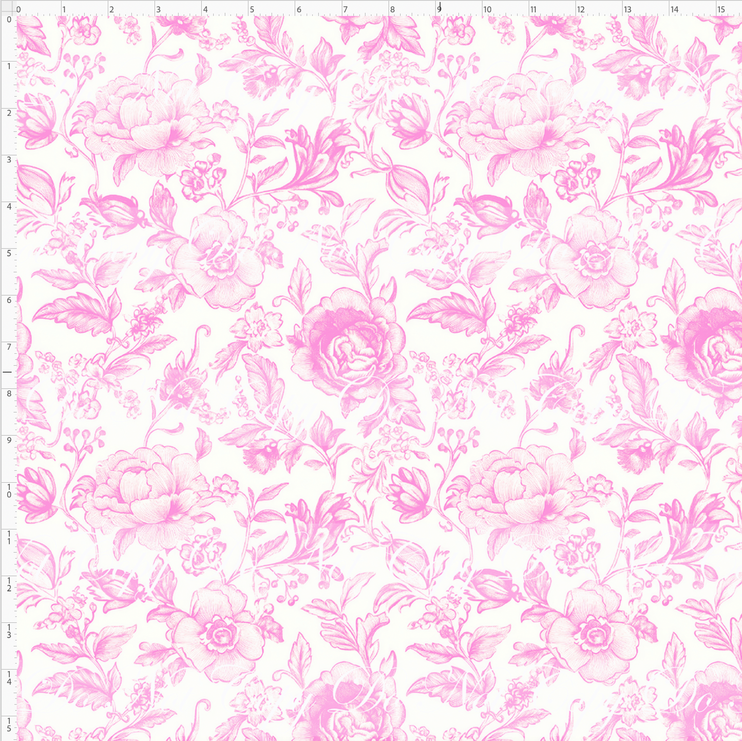 Chinoiserie Floral - Pink - Regular Scale