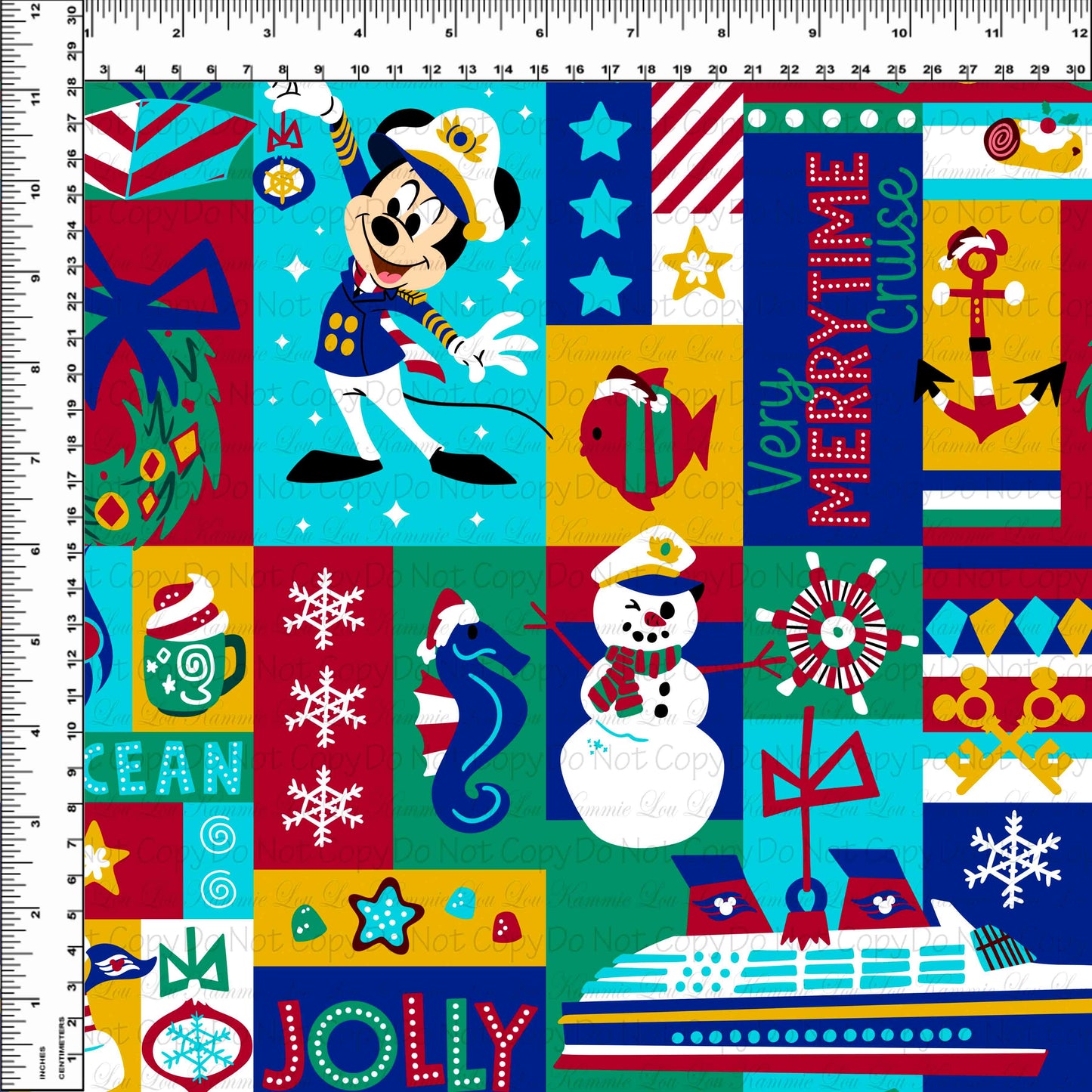 Christmas Cruise - Main - Merrytime - Patchwork - Regular Scale (12x12)