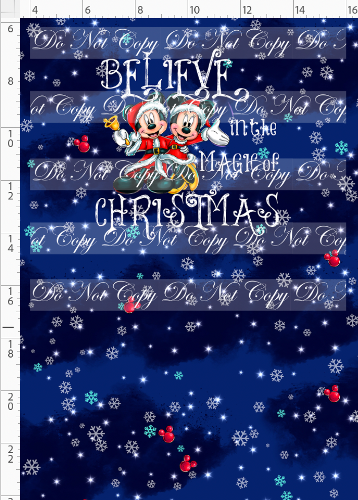 Christmas Globes - Panel - Believe - Navy - child