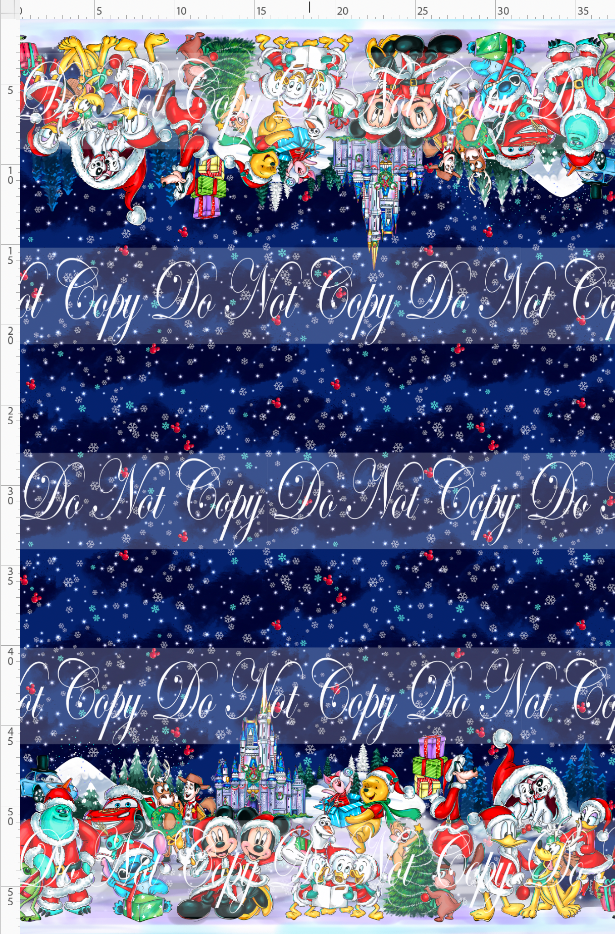 Christmas Globes - double border - Navy