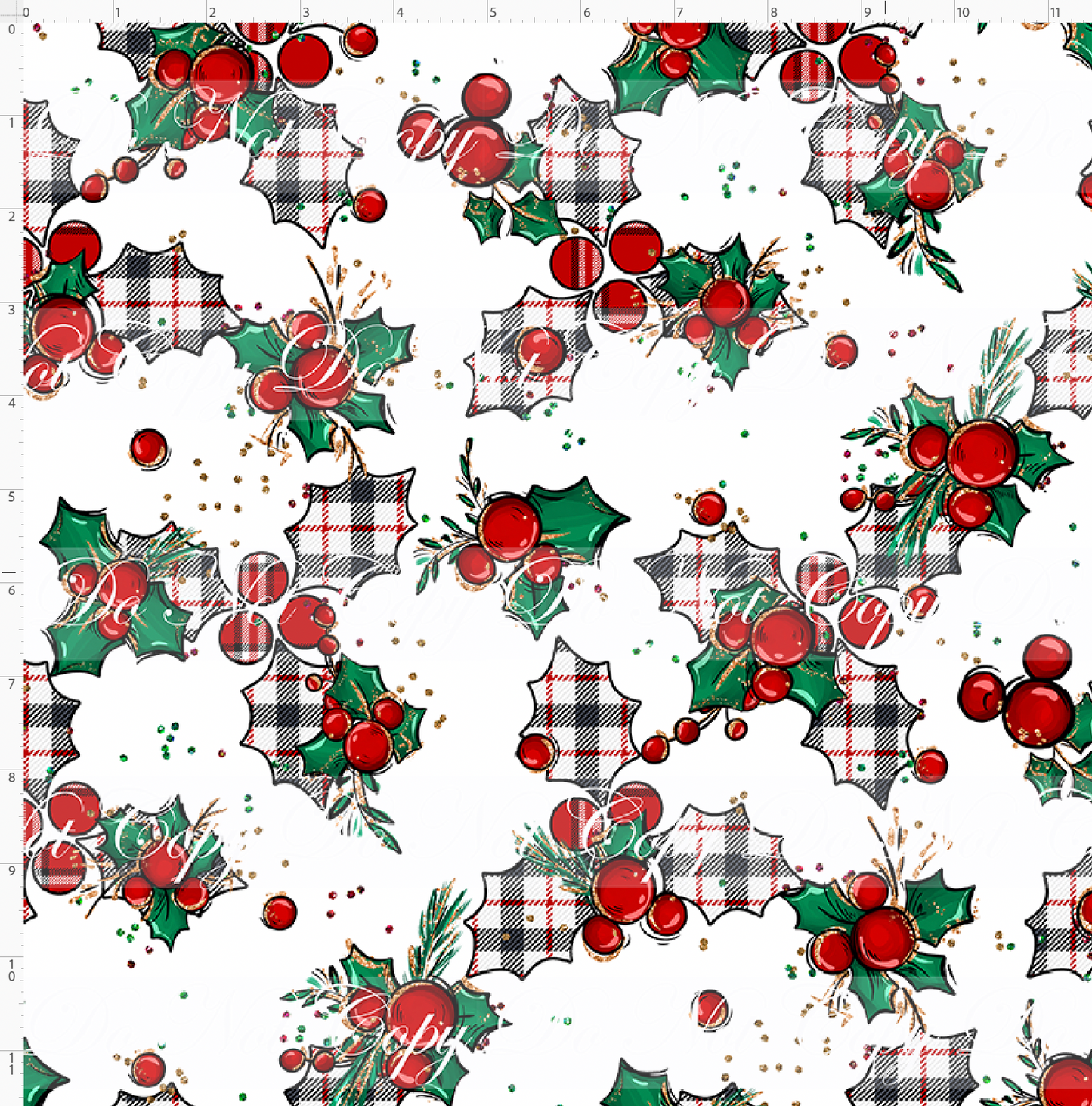 Christmas Mouse Classic-holly-white large plaid-regular scale