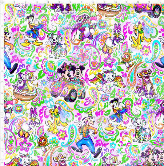 Colorful Kingdom - Paisley with charcaters - Pastel - REGULAR SCALE