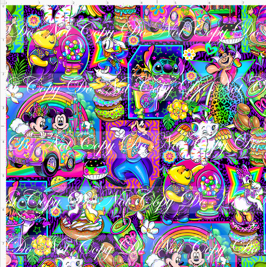 Colorful Kingdom - Squares - purple leopard - SMALL SCALE