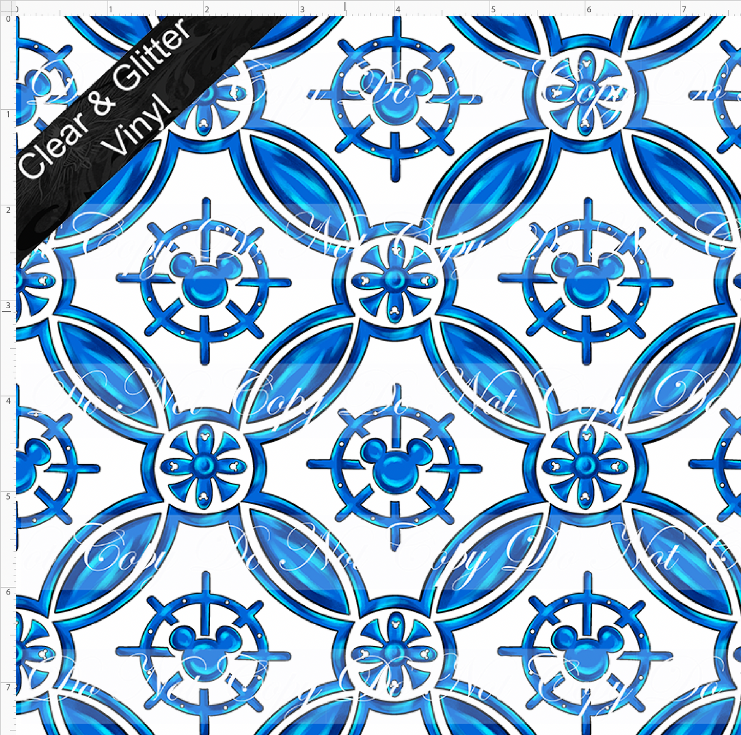 Cruise into Magic-coordinate-nautical mouse-CLEAR & GLITTER VINYL-small scale
