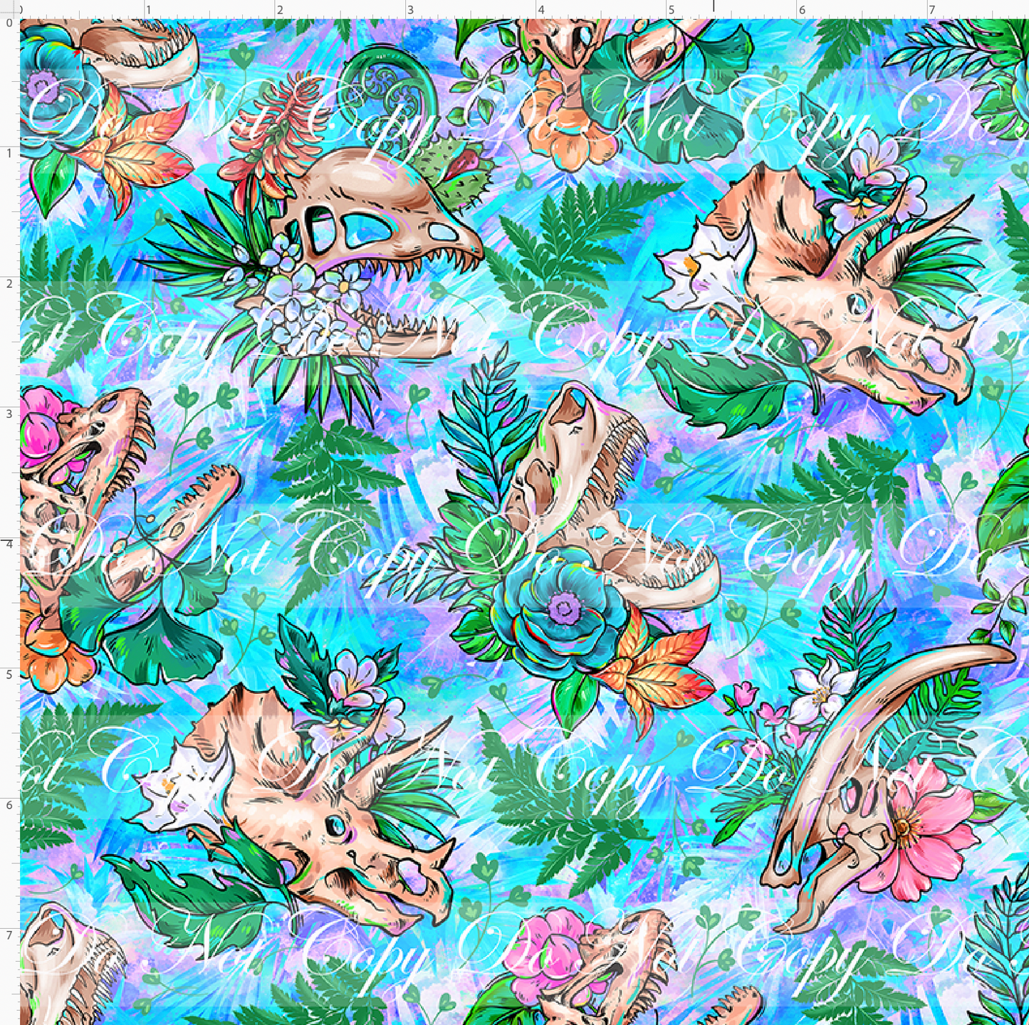Dino Expedition - Bones - aqua - small scale