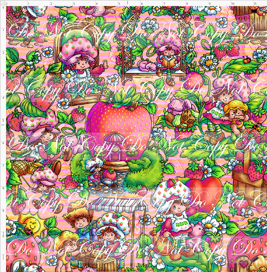 Down in the Strawberry Patch - Main Design - REGULAR SCALE - Pink
