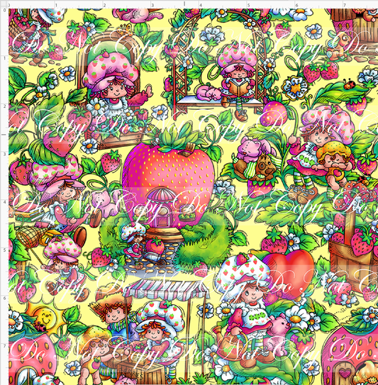 Down in the Strawberry Patch - Main Design - SMALL SCALE - Yellow