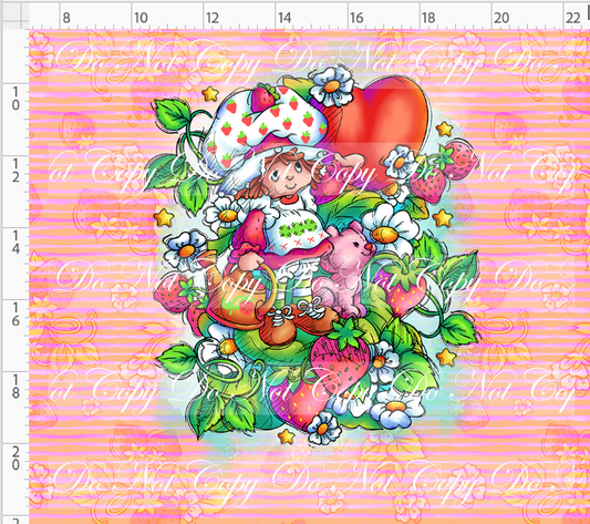 Down in the Strawberry Patch - Panel - ADULT - Pink