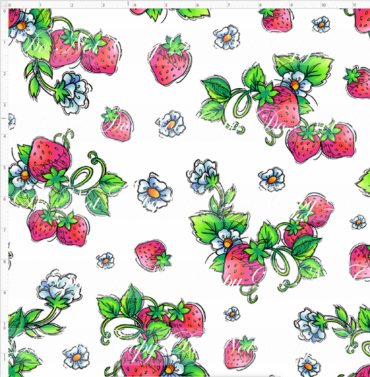 Down in the Strawberry Patch - Strawberry Toss Coordinate - White