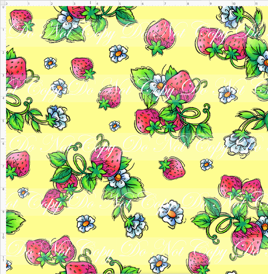 Down in the Strawberry Patch - Strawberry Toss Coordinate - Yellow