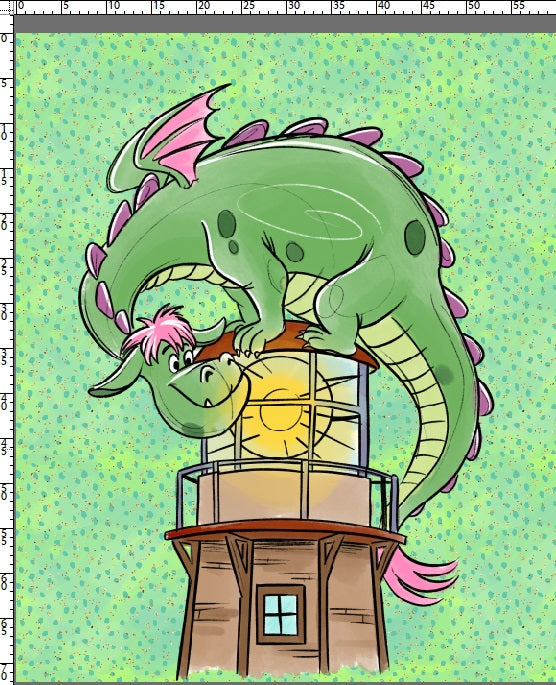 Dragon Friend - Full Size Blanket Panel 58W x 72H