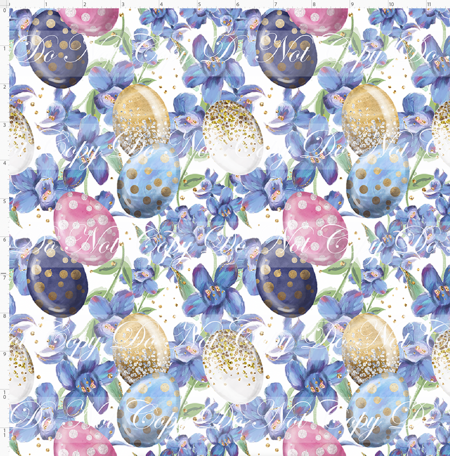 Easter Wonderland - Eggs & Floral on White