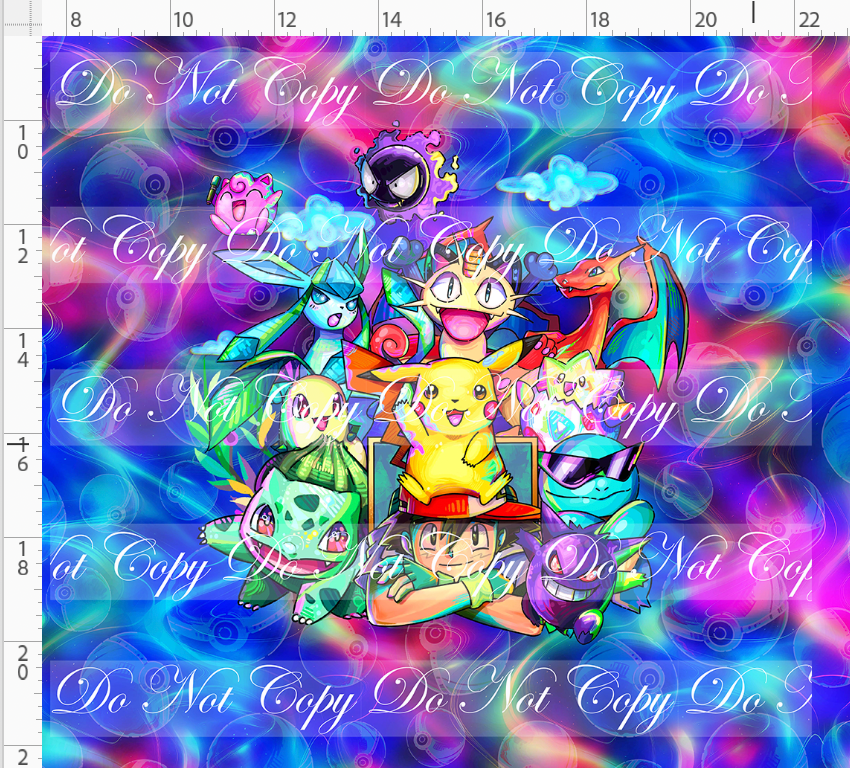Elemental Critters - panel - popular group - pink blue background - adult