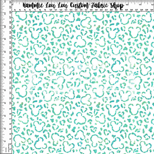 Endless Essentials - Wild Silhouettes - Aqua Glitter on White - Small Scale