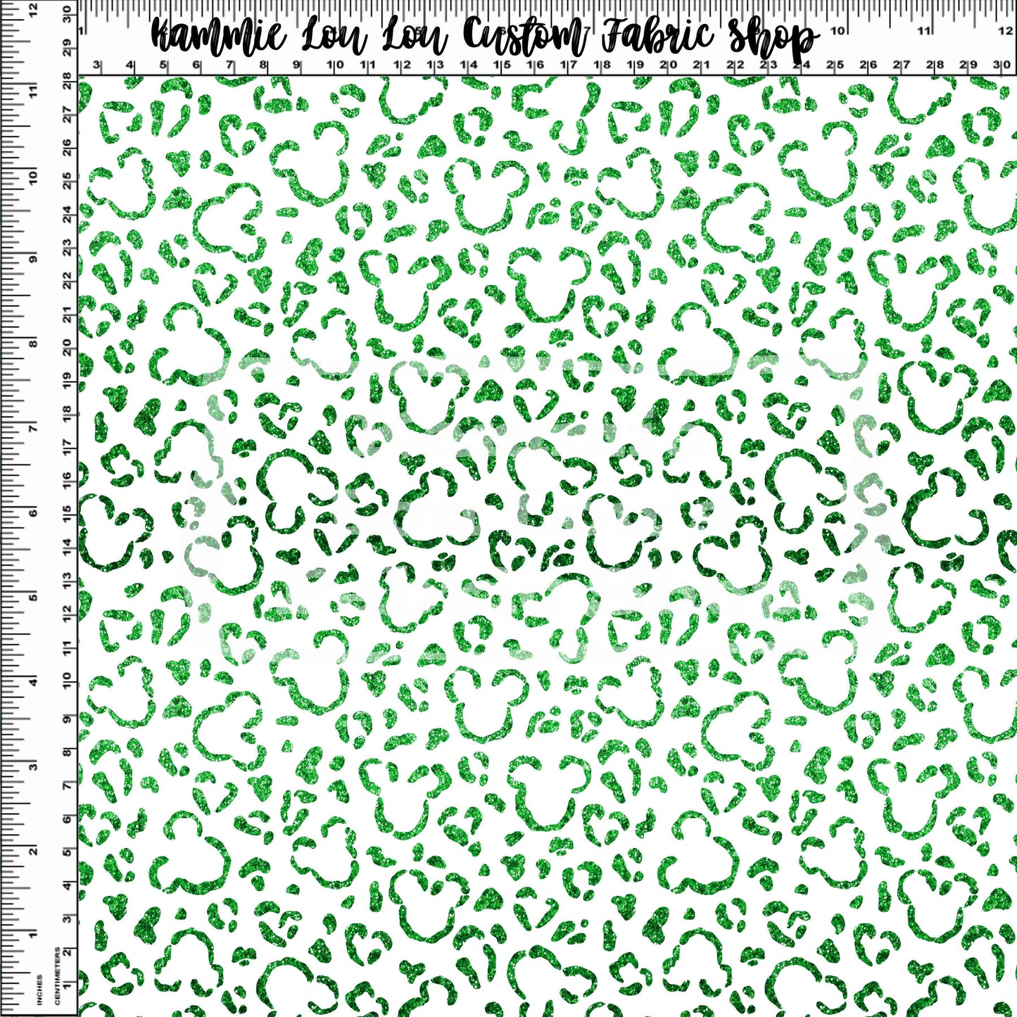 Endless Essentials - Wild Silhouettes - Green Glitter on White - Small Scale