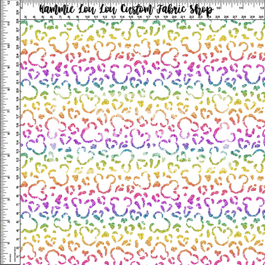 Endless Essentials - Wild Silhouettes - Rainbow Glitter on White - Small Scale