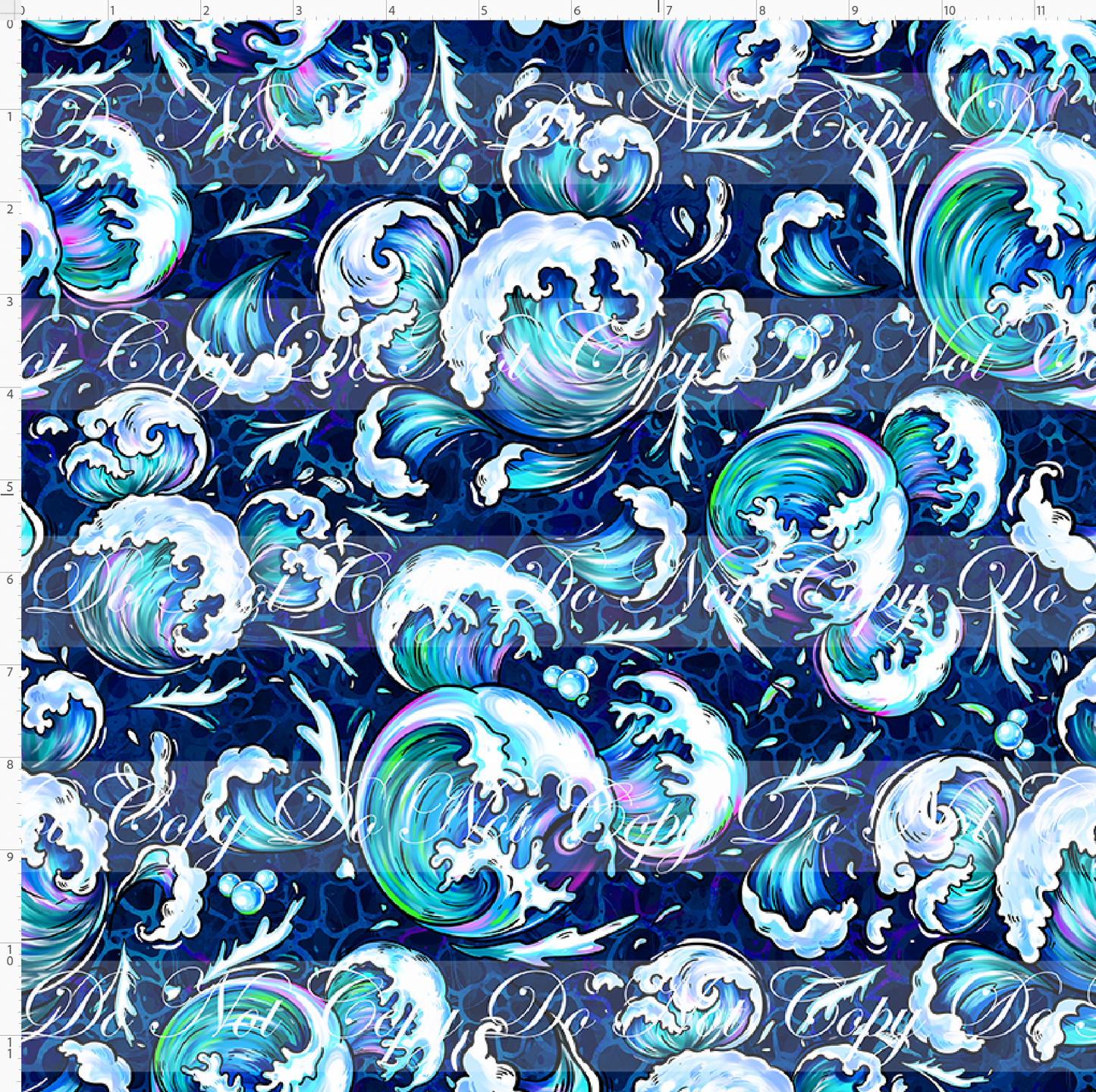 Fins and Friends - waves -navy