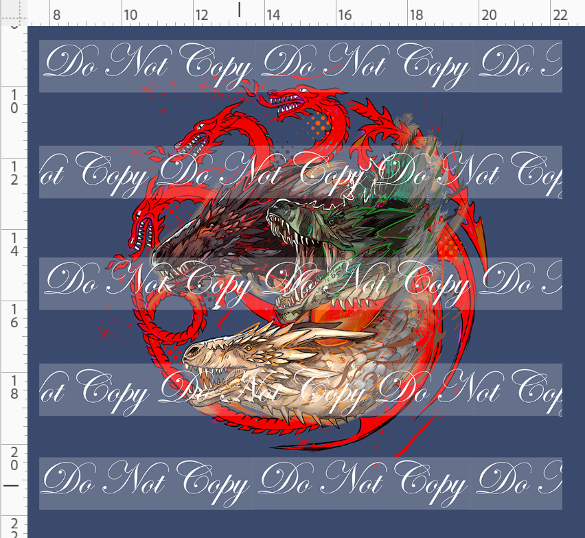 Fire and Blood-Panel-3 dragons-blue-adult