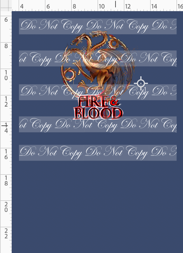 Fire and Blood-Panel-gold symbol fire and blood-blue-child
