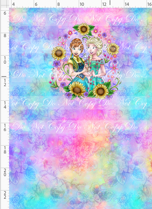 Forever Frozen - panel - colorful flowers - sister sunflower - CHILD