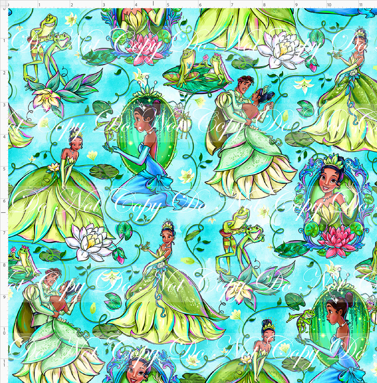 Frogs & Fireflies-Princess-aqua-Regular Scale