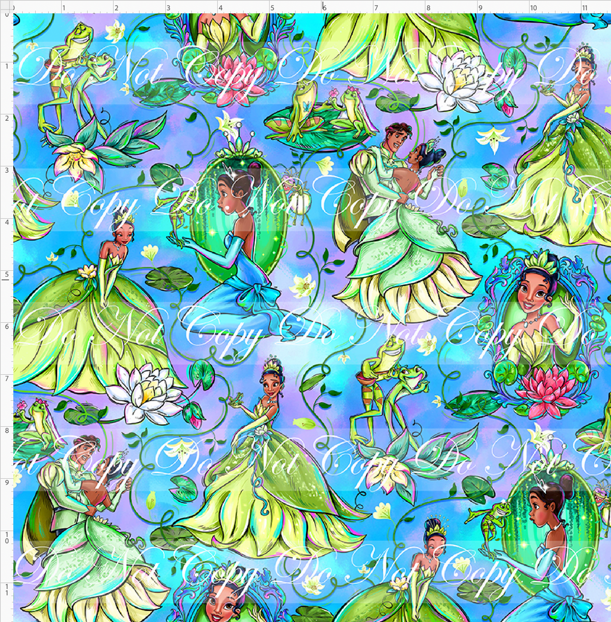Frogs & Fireflies-Princess-blue purple-Regular Scale