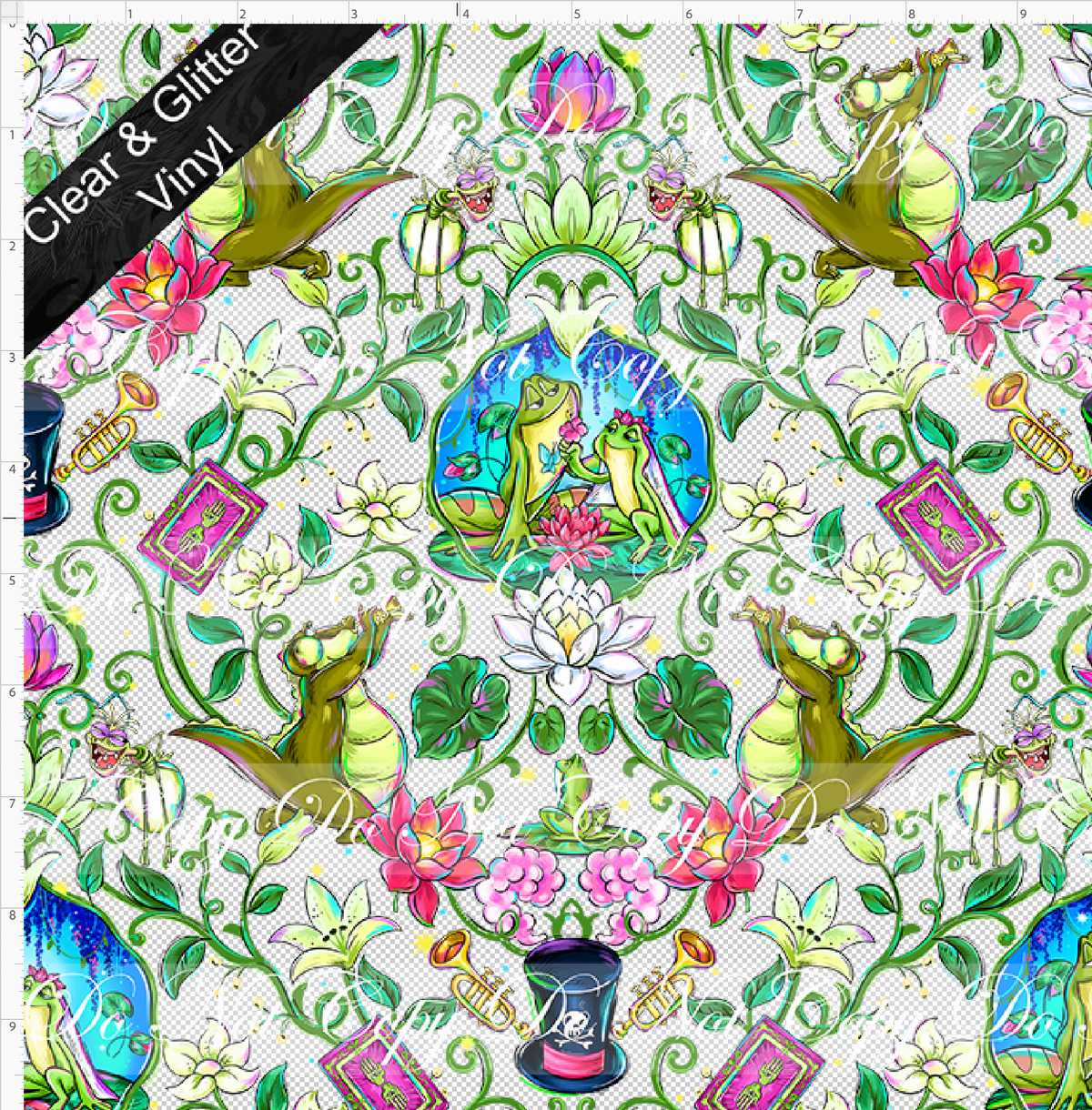 Frogs and Fireflies-Coordinate-CLEAR & GLITTER VINYL