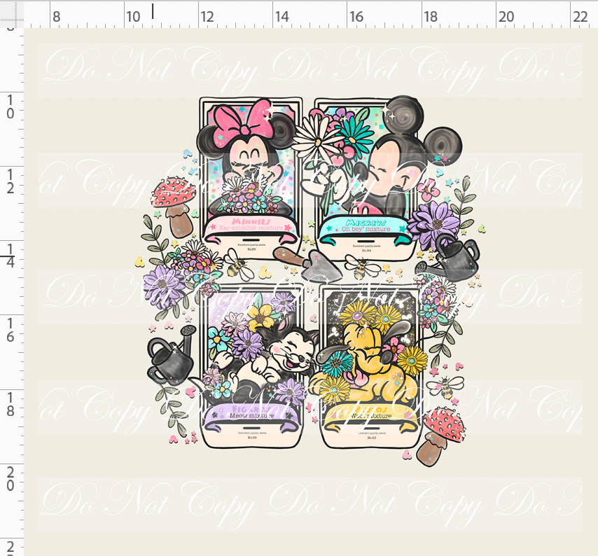 Garden Seed Packet-Mouse and Friends-panel-off white-adult