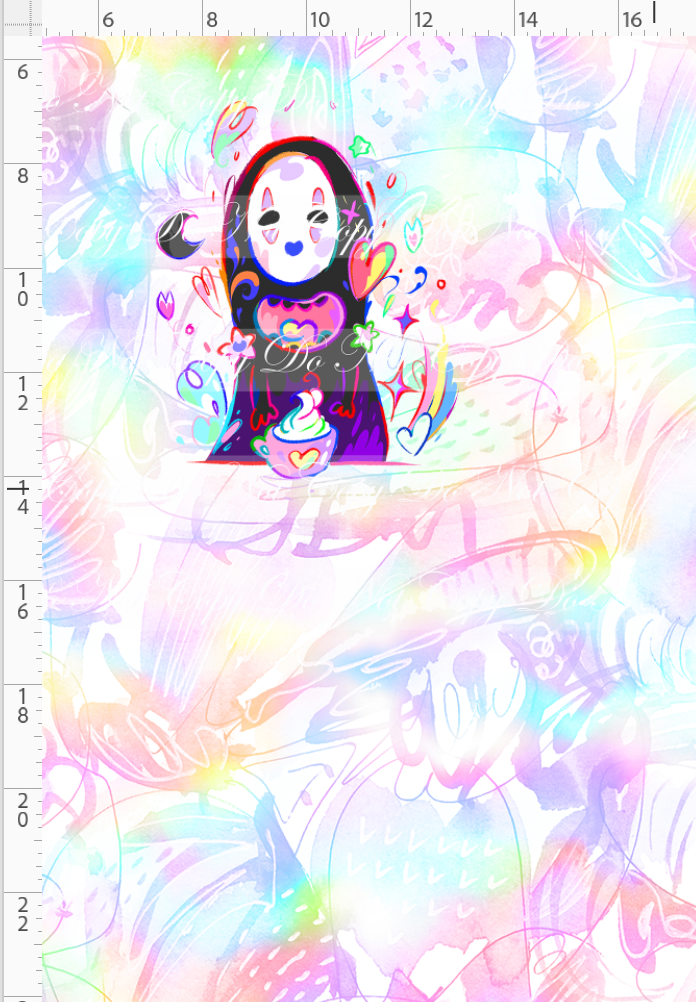 Ghibili Doodles - Panel - rainbow - No Face - CHILD