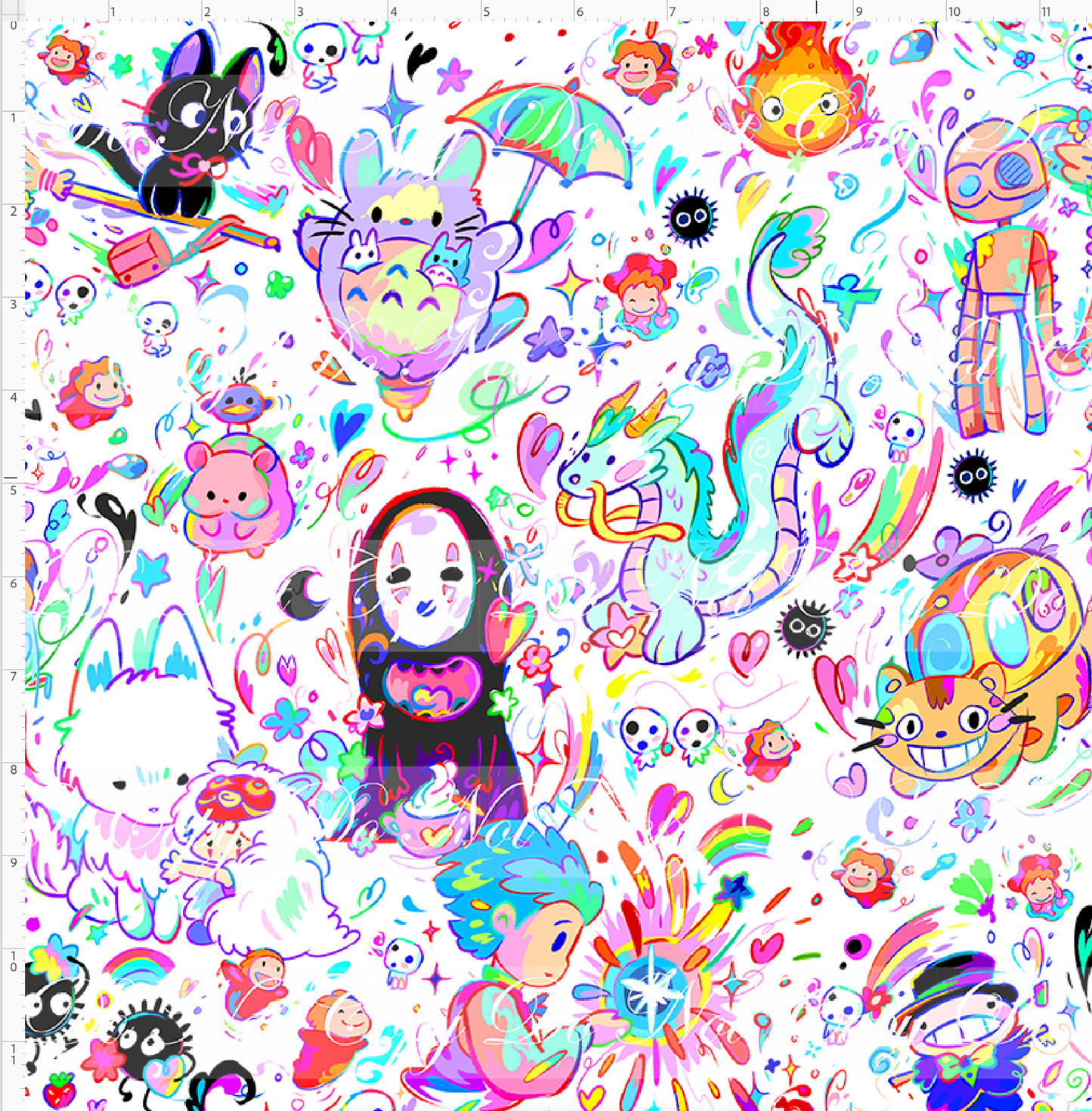 Ghibili Doodles - main - white - REGULAR SCALE