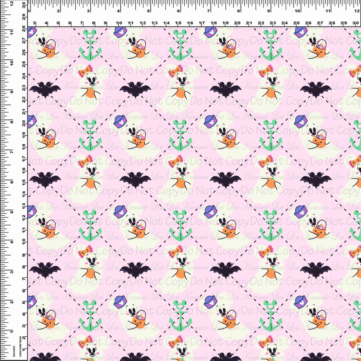 Halloween Cruise - Pink Argyle - Small Scale
