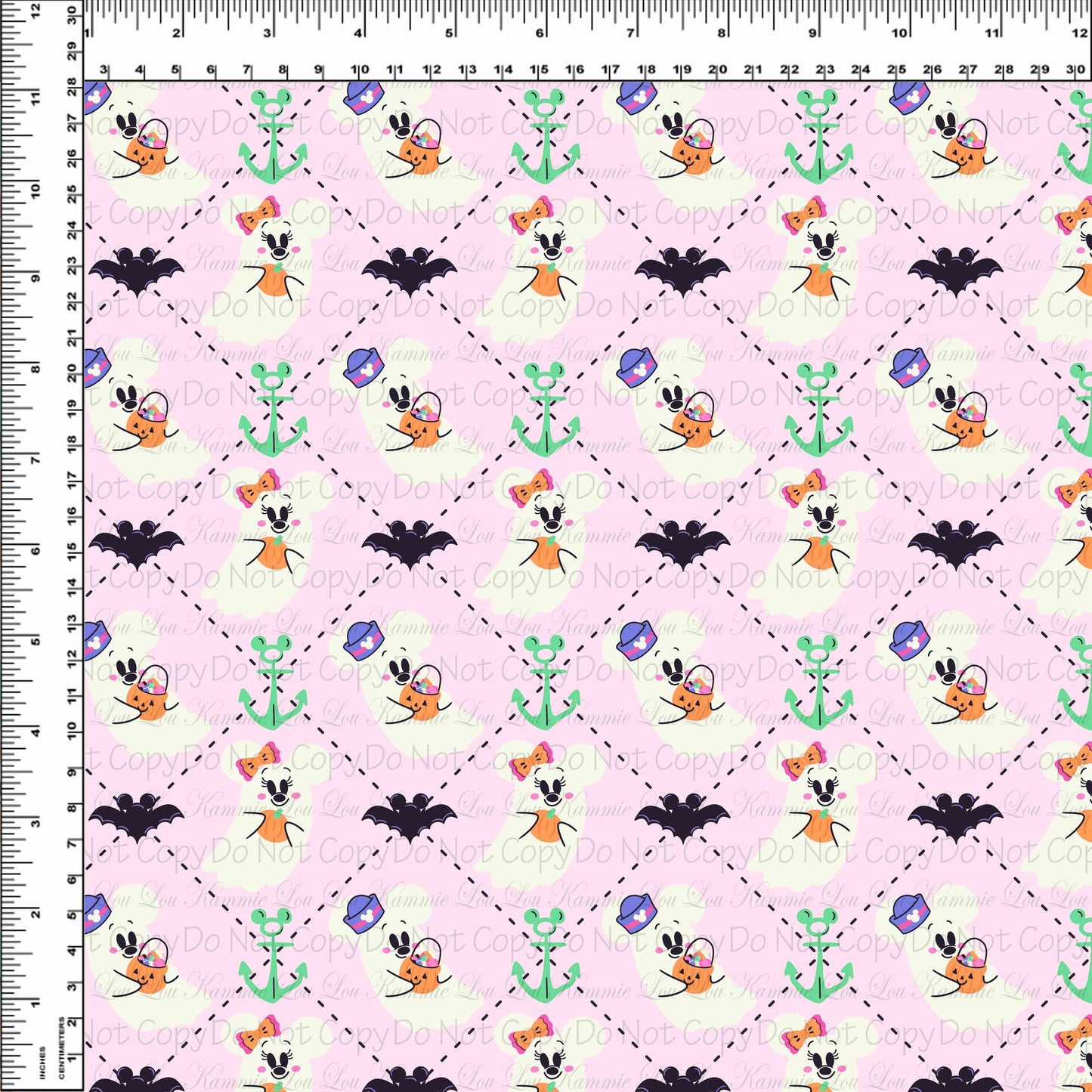 Halloween Cruise - Pink Argyle - Small Scale