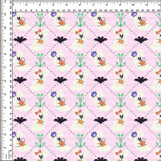 Halloween Cruise - Pink Argyle - Small Scale