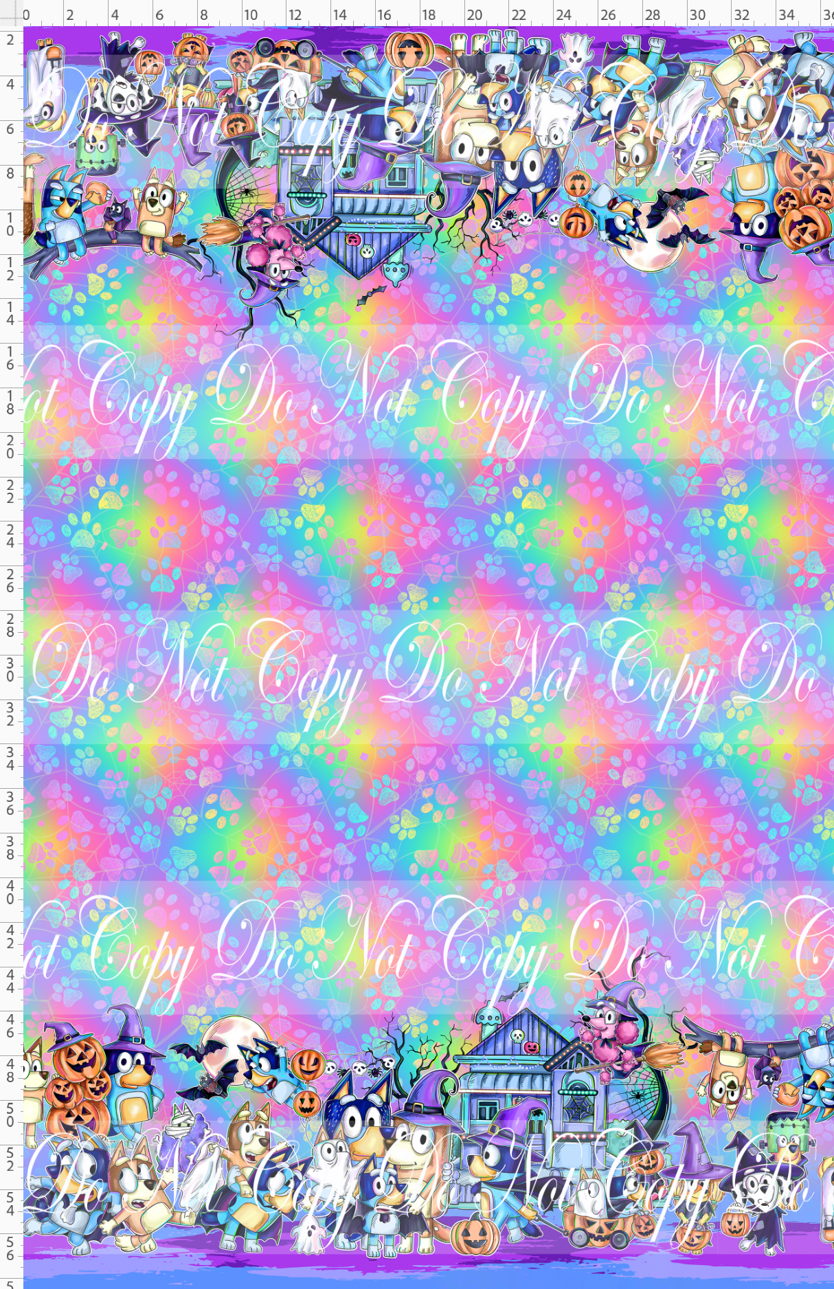 Halloween Heelers-double border-colorful