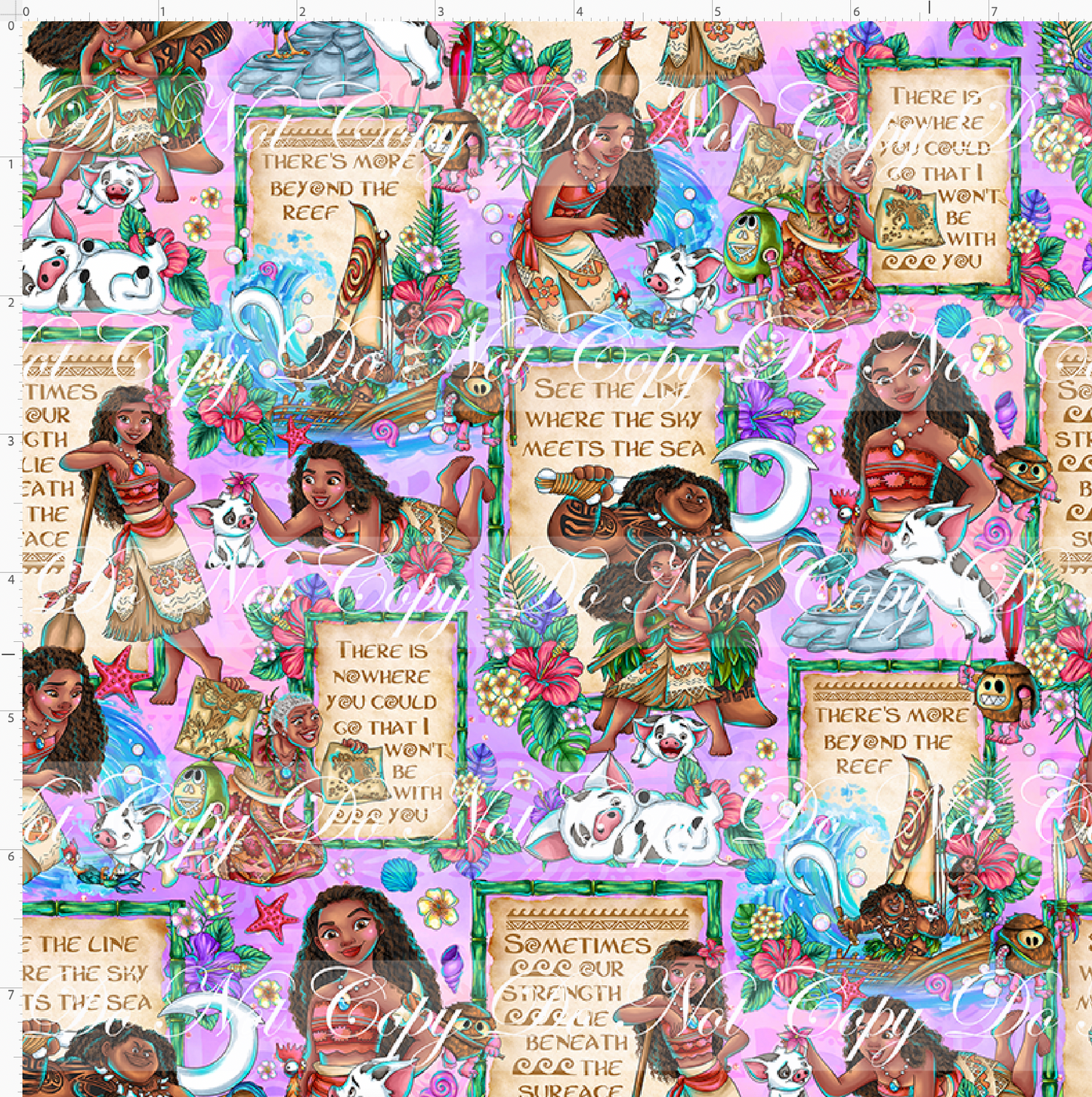 Heart of the Sea - words - Small Scale - peach purple background